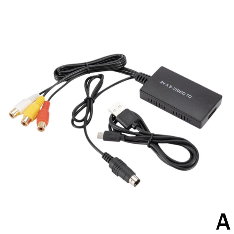 AV+S-Video to HDMI converter, RCA to HDMI, S-Video to HDMI, composite video to high-definition HDMI.